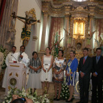 Padre Miguel Dominguez su Mama y sus Hermanos en sus Bodas de plata Sacerdotales.